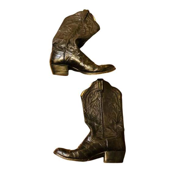 Other - Black Leather Larry Mahan Cowboy Western Boots shoe